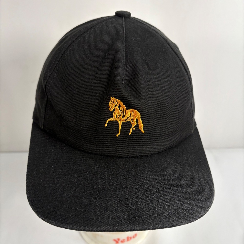 HUF Jaime Muñoz Snapback Hat Black Gold Horse Embroidery Cap